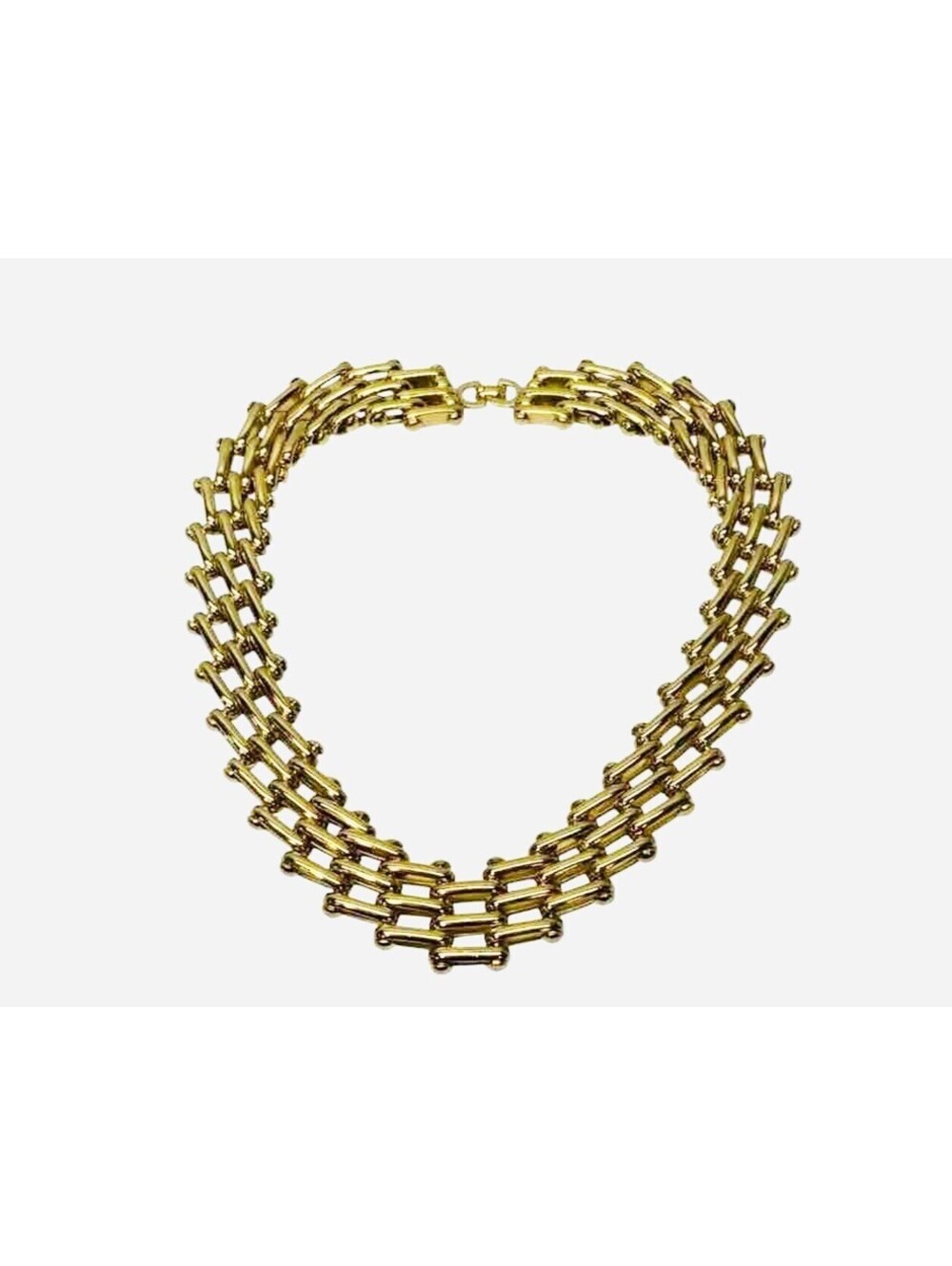 Vintage Christian Dior Gold Tone Mesh Link Choker Necklace 134.65g W/COA Signed